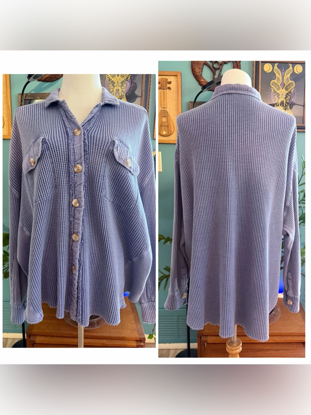 RARE COLOR NWOT Free People One Scout Jacket Periwinkle Blue SZ S